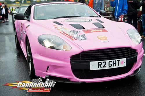 pink super car fast action